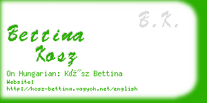 bettina kosz business card